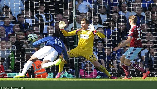 Video clip bàn thắng: West Ham United 1-2 Everton (Ngoại hạng Anh 2014/15)